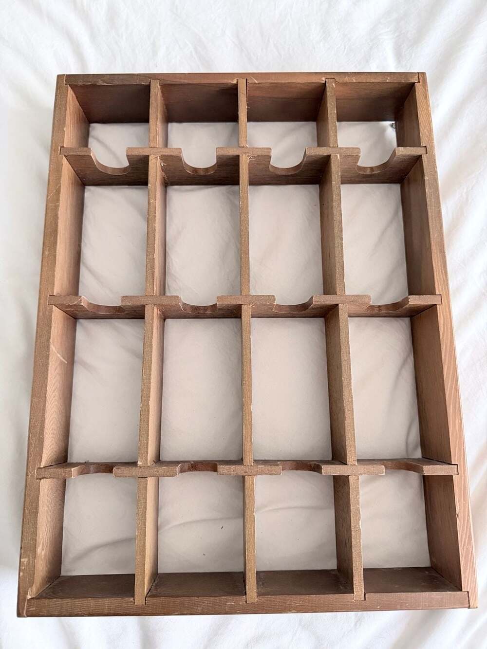 Vintage Wooden Multi-Compartment Hanging Wall Shelf Spice Rack